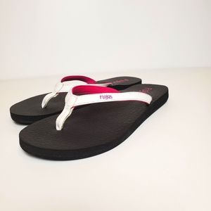 Flojos Black and White Flip-Flops Size 8